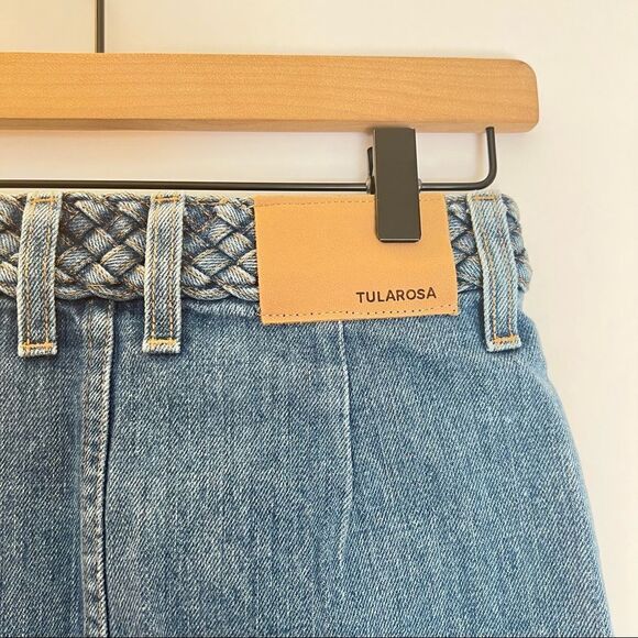 Tularosa Madelyn Braided Denim Mini Skirt in Fuji 24 - Picture 7 of 8